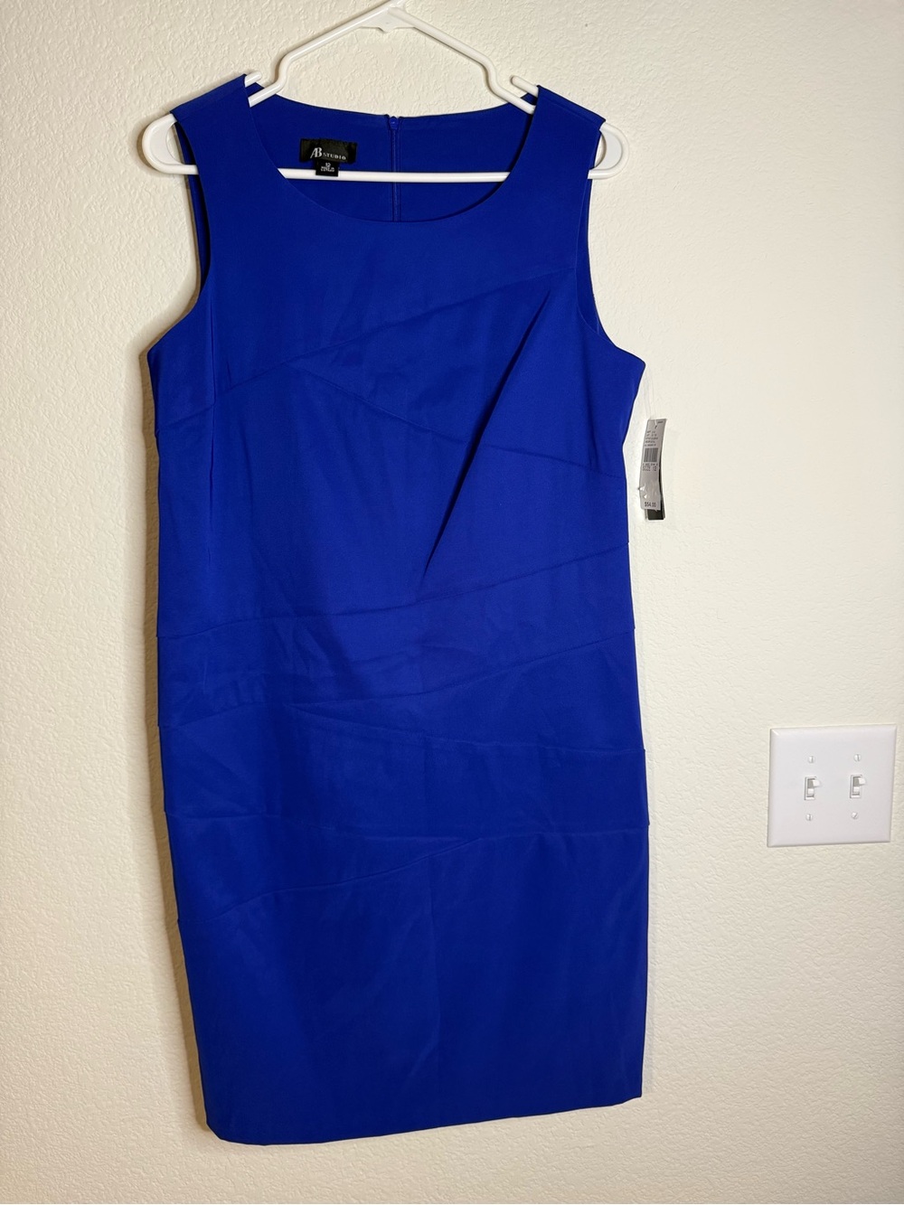 AB Studio Cobalt Blue Sleeveless Sheath Dress